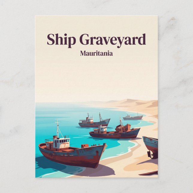 Ship Graveyard Mauritania Postcard (Front)