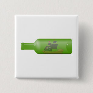 Ship in a bottle 15 cm square badge