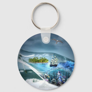 Ship in a Bottle Key Ring