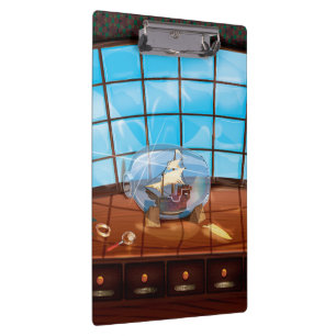 Ship in a Bottle on the sea Clipboard