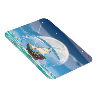 Ship in a Bottle on the sea Magnet