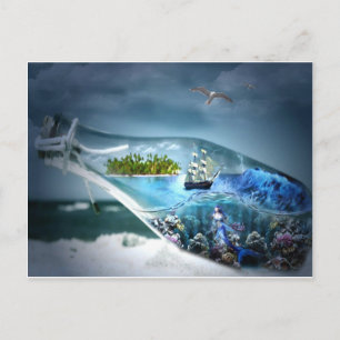 Ship in a Bottle Postcard