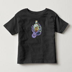 Ship In A Bottle With Octopus Toddler T-Shirt