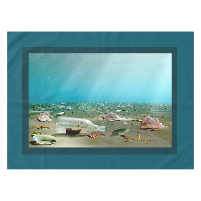 Ship-in-a-Bottle Wreck Tablecloth (Front (Horizontal))