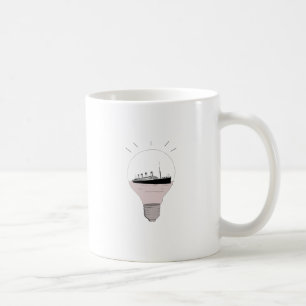 Ship in a light bulb coffee mug