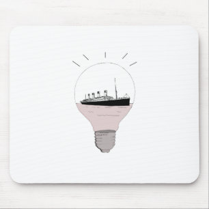 Ship in a light bulb mouse mat