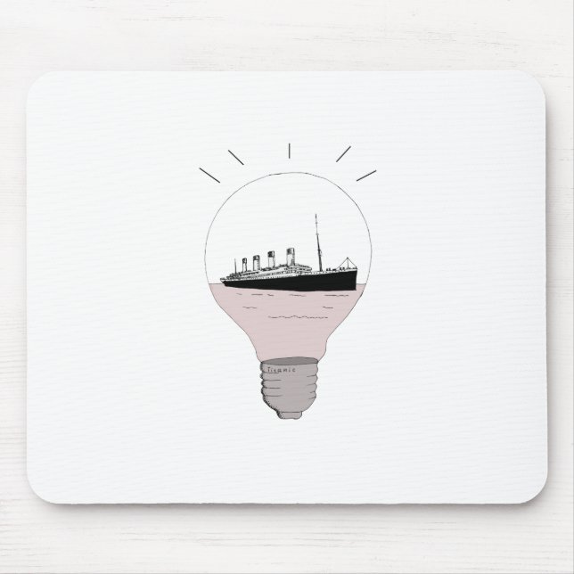 Ship in a light bulb mouse mat (Front)