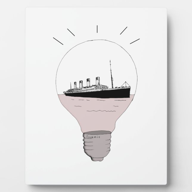 Ship in a light bulb plaque (Front)