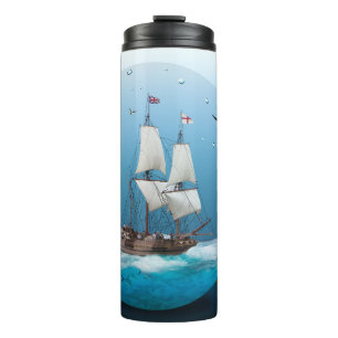 Ship in a light bulb thermal tumbler