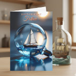 Ship in a Lightbulb Maritime Birthday for Father Card<br><div class="desc">A sentimental birthday card for Dad,  featuring a sailboat in a lightbulb illustration. Inside is a sweet message for your father that you can personalise.</div>