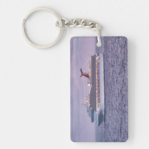 Ship in Purple Key Ring