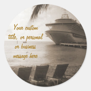 Ship in Sepia Custom Sticker