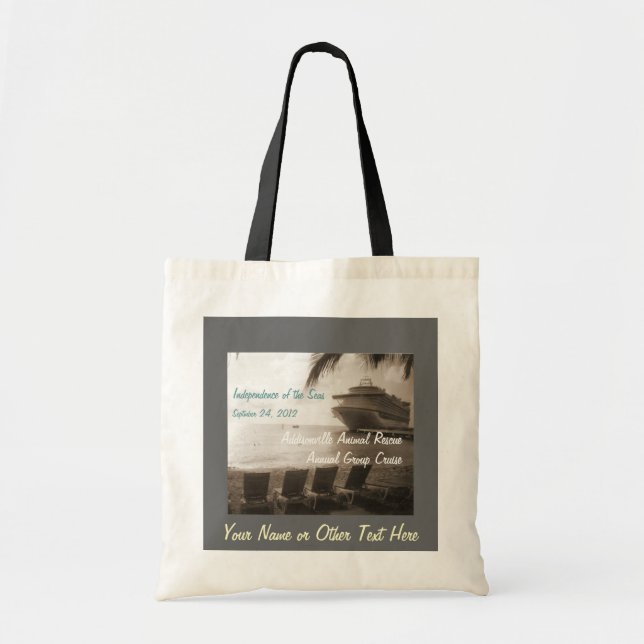 Ship in Sepia Customisable Tote Bag (Front)