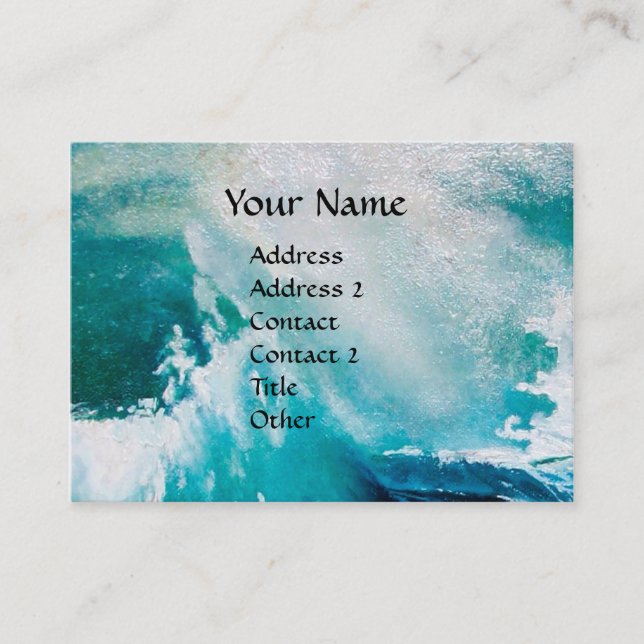 Ship In the Sea in Storm Business Card (Front)