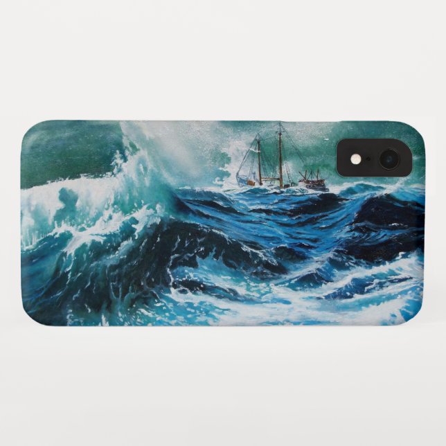 Ship In the Sea in Storm Case-Mate iPhone Case (Back (Horizontal))