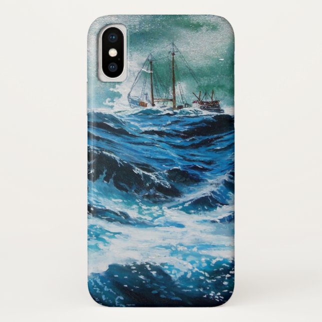 Ship In the Sea in Storm Case-Mate iPhone Case (Back)