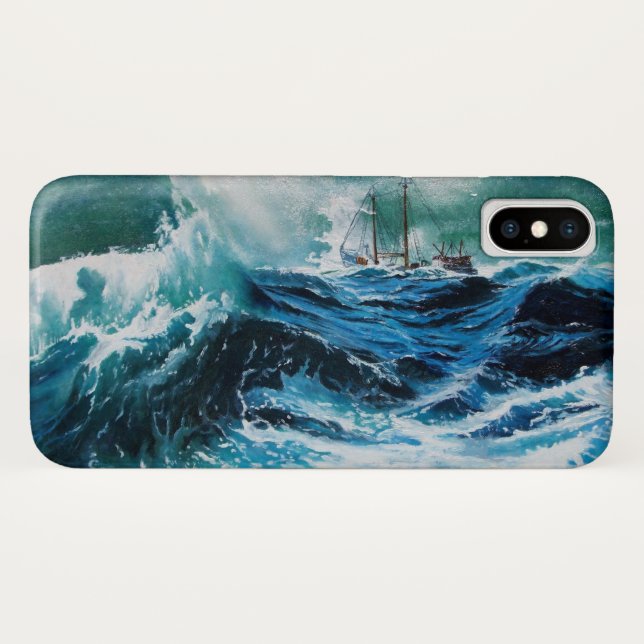 Ship In the Sea in Storm Case-Mate iPhone Case (Back (Horizontal))