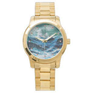 Ship In the Sea in Storm, Nautical Blue Watch