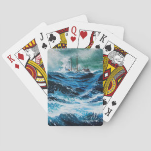 Ship In the Sea in Storm  Playing Cards