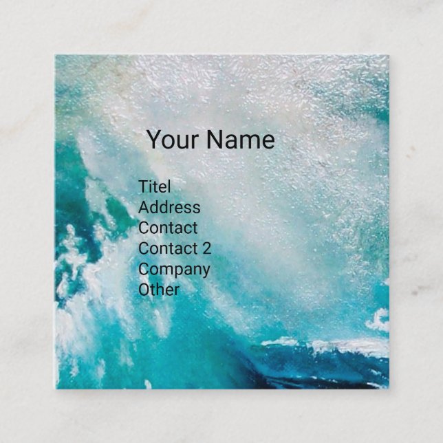 Ship In the Sea in Storm Square Business Card (Front)