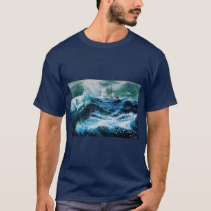 Ship In the Sea in Storm T-Shirt