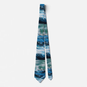 Ship In the Sea in Storm Tie