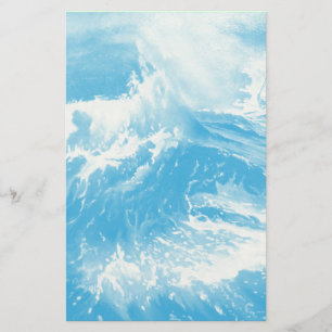 Ship In the Sea in The Storm, Waves Stationery