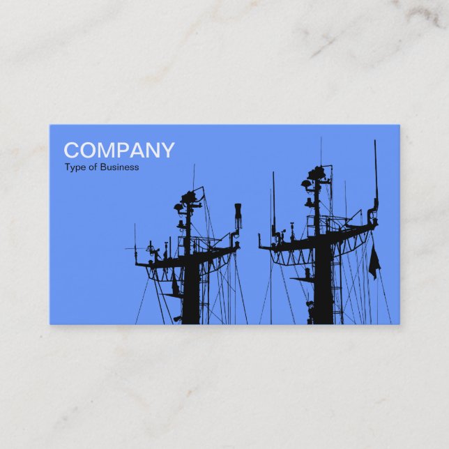 Ship Masts - Baby Blue Business Card (Front)