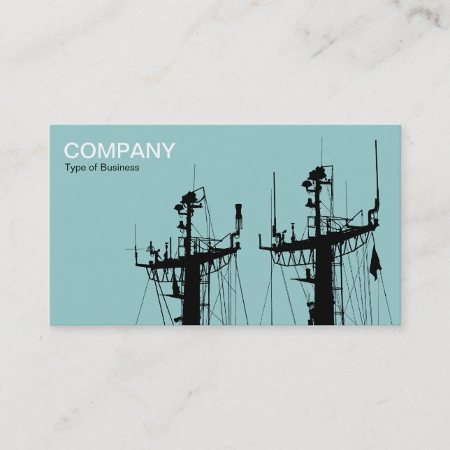 Ship Masts - Light Blue Green Business Card (Front)