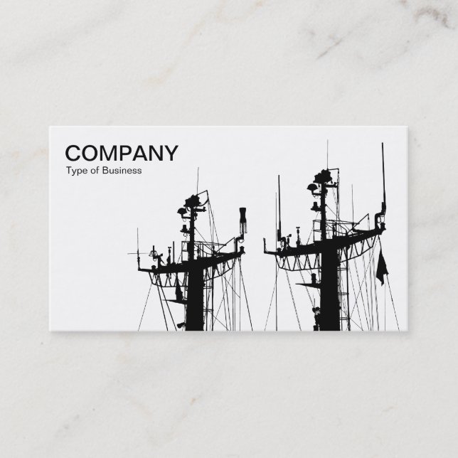 Ship Masts - White Business Card (Front)