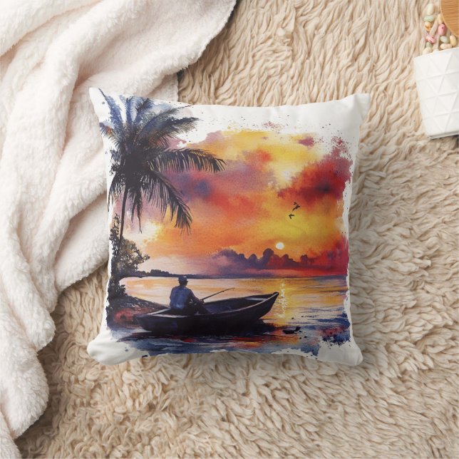 Ship Ocean Nautical Painting Cushion (Blanket)