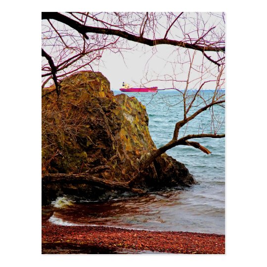 Ship on Lake Superior Postcard