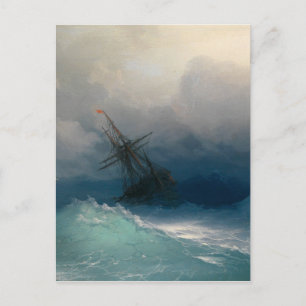 Ship on Stormy Seas, Ivan Aivazovsky - Postcard