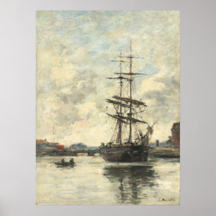 Ship on the Touque - Eugène Boudin Fine Art Poster