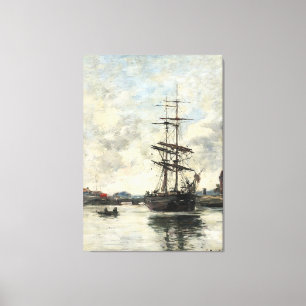 Ship on the Touques Eugene Boudin(French, 1824-189 Canvas Print