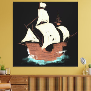 ship painting canvas print