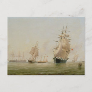 Ship Painting (oil on canvas) Postcard