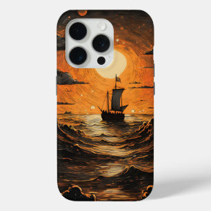 Ship sailing in the night iPhone 15 pro case