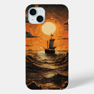 Ship sailing in the night  iPhone 15 mini case