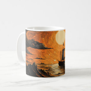 Ship sailing in the night  coffee mug