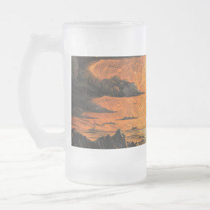 Ship sailing in the night frosted glass beer mug
