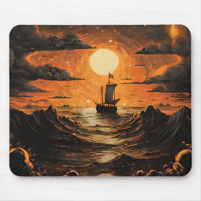 Ship sailing in the night  mouse mat (Front)