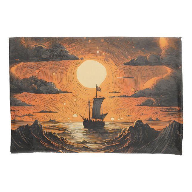 Ship sailing in the night  pillowcase (Front)