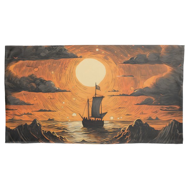 Ship sailing in the night  pillowcase (Front-Left)