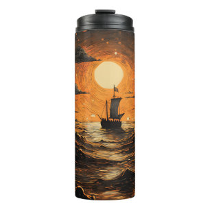 Ship sailing in the night  thermal tumbler
