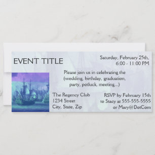 Ship Sailing on the High Seas. Invitation