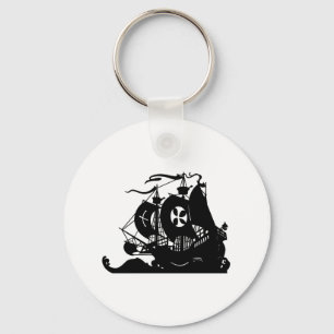 Ship Silhouette Key Ring