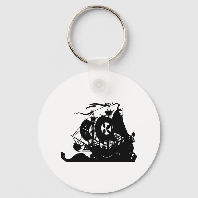 Ship Silhouette Key Ring (Front)