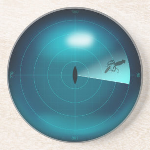 Ship Sonar Screen Kraken Giant Squid Nautical Coaster
