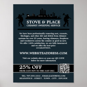 Ship & Sweepers Design, Chimney Sweeping Service Poster